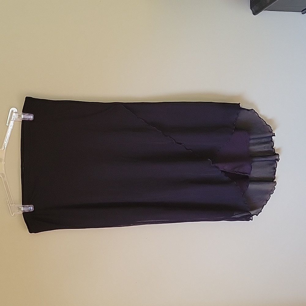J.Jangblack Skirt Draped Sheer Lined Black EUC Size Medium